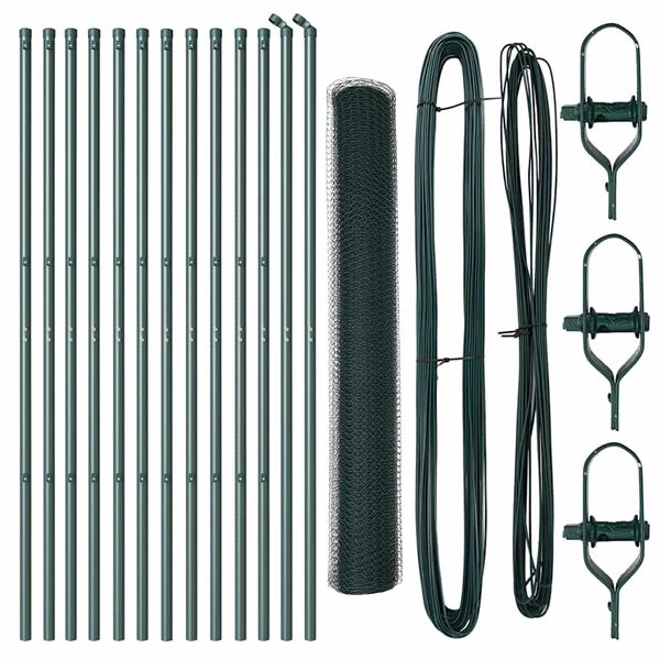 vidaXL Fence Post Green 25 x 1 m (25 mm mesh) Steel