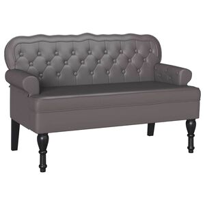 vidaXL Bench Grey 119.5 x 64.5 x 75 cm Faux Leather