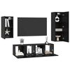 vidaXL TV Cabinet Set Wall-mounted 4 pcs Black Oak Engineered Wood