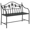 vidaXL Garden Bench Black 104 x 54 x 93cm Steel