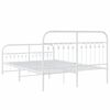 vidaXL Metal Bed Frame without Mattress with Footboard White 140x200cm