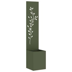 vidaXL Garden Privacy Screen Floral Olive green 32 x 32 x 150 cm