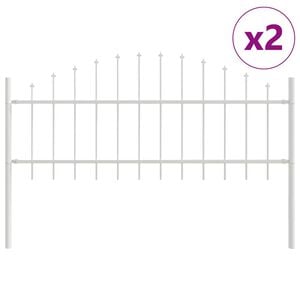vidaXL Garden Fence 2 pcs White 170 x 115 cm Powder-Coated Steel