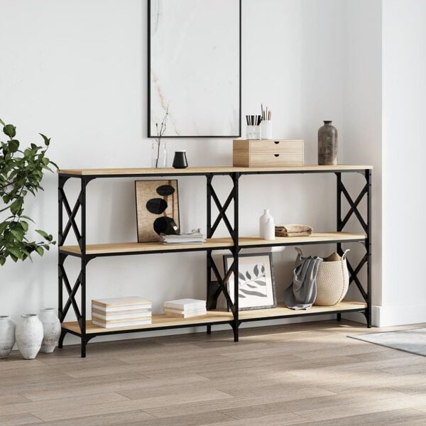vidaXL Console Table Sonoma Oak 156x28x80.5 cm Engineered Wood