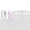 vidaXL Garden Gate with Lock Grey 195 x 400 cm Steel