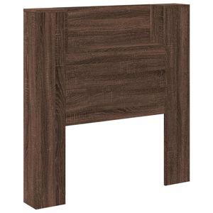 vidaXL Storage Headboard with LED Brown Oak Engineered Wood