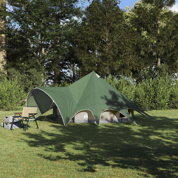 vidaXL Teepee Tent with Roof Green and Grey 312 x 312 x 197 cm