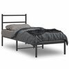 vidaXL Metal Bed Frame without Mattress with Headboard Black 80x200cm