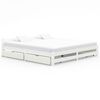 vidaXL Bed Frame without Mattress White Solid Wood 200x200 cm