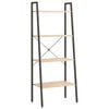 vidaXL Standing Shelf | Light brown and black | Engineered wood, steel | Large