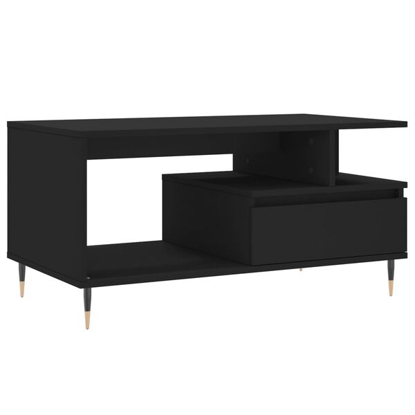 vidaXL Coffee Table Black 90x49x45 cm Engineered Wood