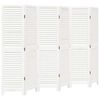 vidaXL Room Divider&nbsp;6 Panels White Solid Wood Paulownia