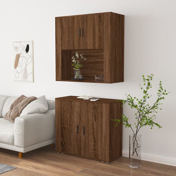 vidaXL Highboard Brown Oak Engineered Wood