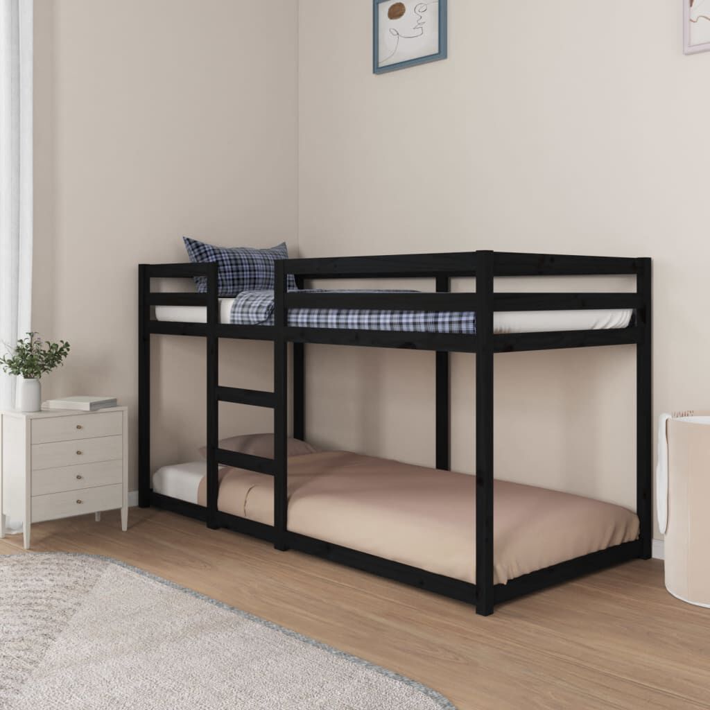 Black wood bunk beds outlet twin over full