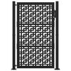 vidaXL Garden Gate Black 100x150 cm Steel Cross Design