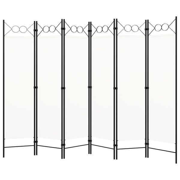 vidaXL 6-Panel Room Divider White 240x180 cm