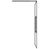 vidaXL Walk-in Shower Wall 80x195cm ESG Glass with Stone Design Black