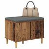 vidaXL Hall Bench with Cushion with Storage Old Wood 60 x 38 x 46 cm