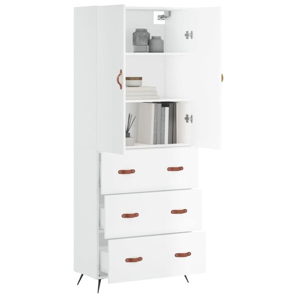 vidaXL Highboard White 69.5x34x180 cm Engineered Wood