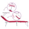 vidaXL Sun Lounger Folding 2-person 2 pcs Red 58 x 188 x 77cm Fabric
