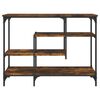 vidaXL Console Table with Shelves Smoked Oak 100x35x75 cm