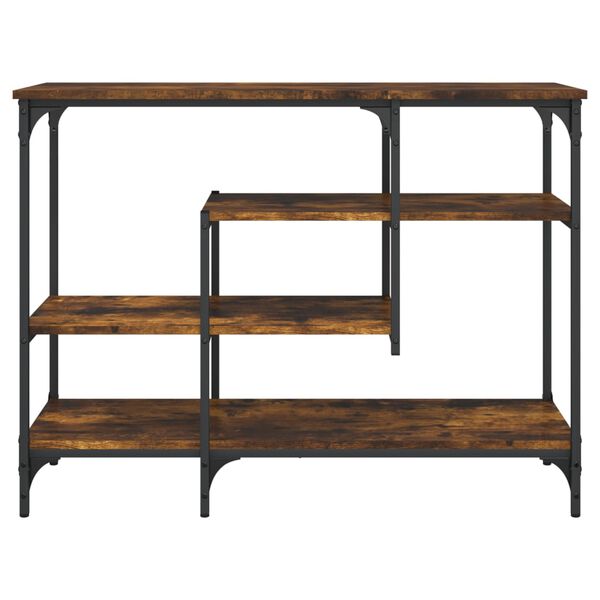 vidaXL Console Table with Shelves Smoked Oak 100x35x75 cm