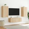 vidaXL 3 Piece TV Wall Cabinets with LED Lights Sonoma Oak
