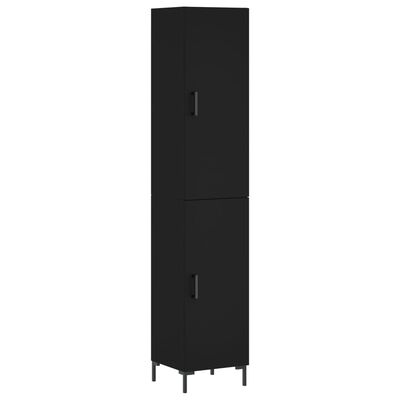 vidaXL Highboard Black 34.5x34x180 cm Engineered Wood