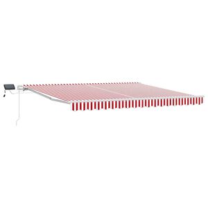 vidaXL Retractable Awning Red and White 400 x 300 cm