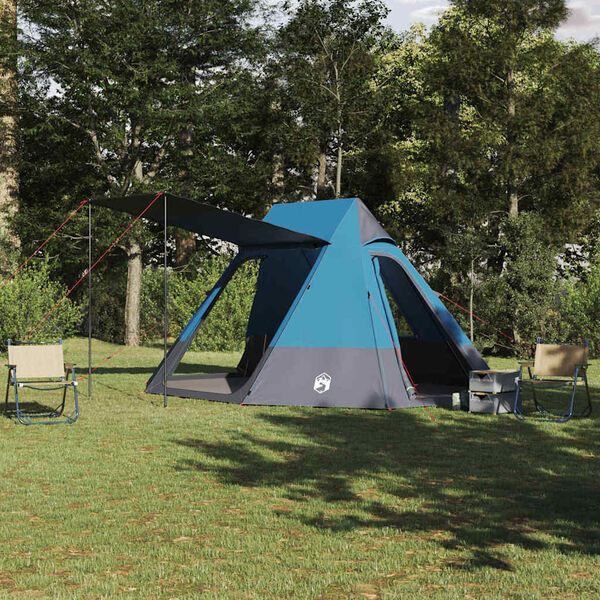 vidaXL Camping Tent with Roof Blue 482 x 360 x 227 cm Taffeta