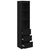 vidaXL Highboard Black Oak 37.5x35x180 cm Engineered Wood