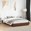 vidaXL Bed Frame with LED without Mattress Brown Oak 150x200 cm King Size
