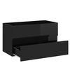 vidaXL Bathroom Furniture Set High Gloss Black Engineered Wood