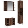vidaXL 3 Piece Bathroom Cabinet Set Smoked Oak Engineered Wood