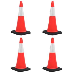 vidaXL Reflective Traffic Cones with Heavy Bases 4 pcs 75 cm