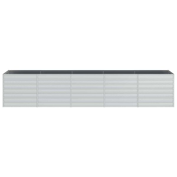 vidaXL Garden Raised Bed 400x80x77 cm Galvanized Steel Silver