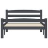 vidaXL Bed Frame without Mattress Dark Grey Solid Pinewood 90x200 cm (322089+321990)