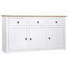 vidaXL Sideboard | White | Solid Pine wood | Large | Sideboard | Rectangular