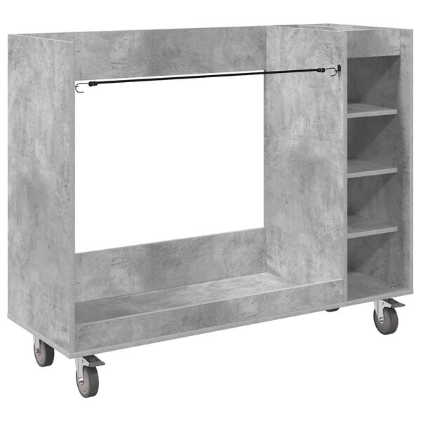 vidaXL Golf Cabinet with Wheel Plain Concrete Grey 120 x 45 x 98 cm