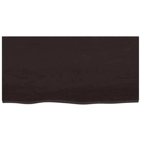 vidaXL Bathroom Countertop Dark Brown 80x40x(2-4) cm Treated Solid Wood