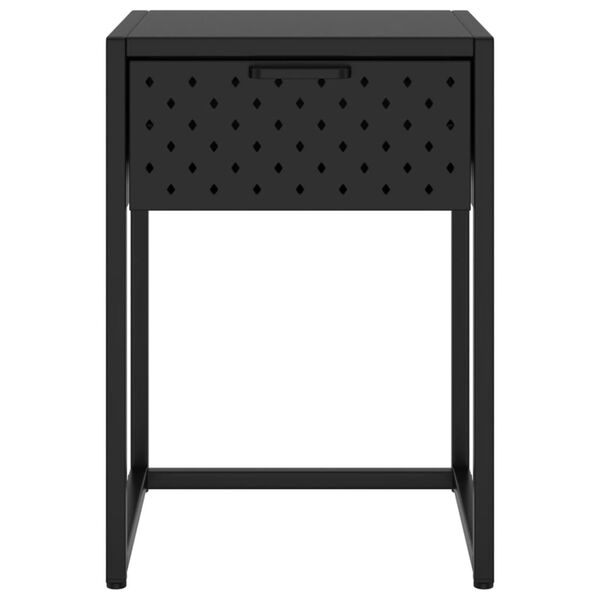 vidaXL Nightstand Black 38x35x54 cm Steel