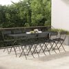 vidaXL Folding Bistro Chairs 8 pcs Black Poly Rattan and Steel
