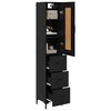 vidaXL Highboard Black Oak 34.5 x 34 x 180 cm Engineered Wood