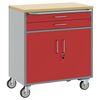 vidaXL Trolley Rolling Workbench Red and Grey 75 x 45 x 85 cm