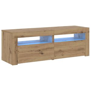 vidaXL TV Cabinet with LED Lights Artisan Oak 120x35x40 cm Engineered Wood