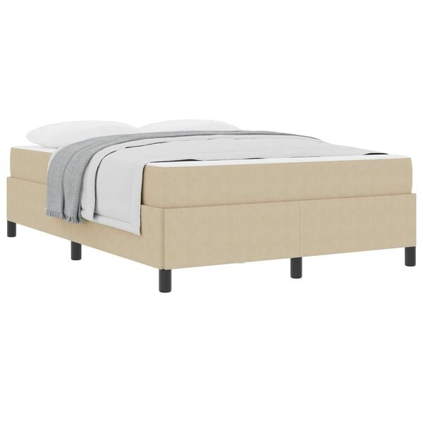 vidaXL Bed Frame with Mattress Light Green Grey 160 x 200 cm Fabric