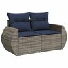vidaXL 7 Piece Garden Sofa Set with Cushions Grey Poly Rattan Acacia