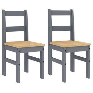 vidaXL Dining Chairs 2 pcs "PANAMA" Grey 40x46x90 cm Solid Wood Pine