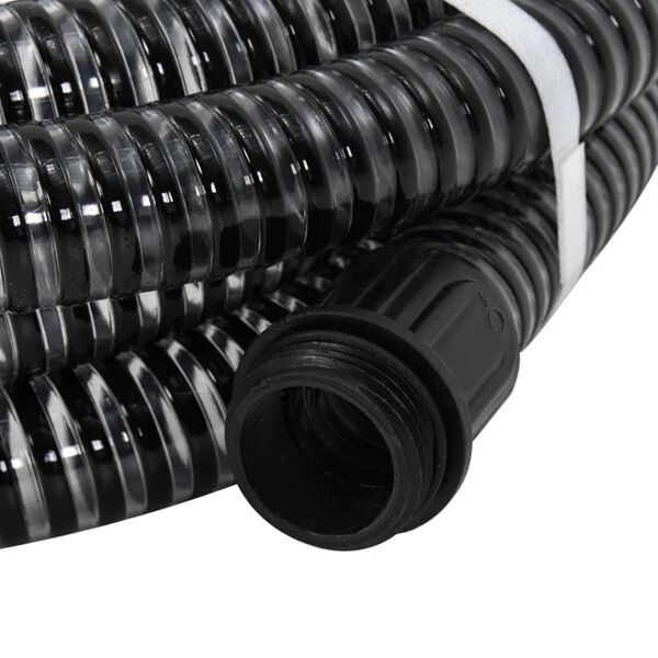 vidaXL Suction Hose with Brass Connectors Black 1.1" 5 m PVC