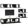 vidaXL TV Cabinet Set Wall-mounted 6 pcs Black Oak Engineered Wood